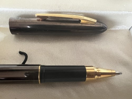 🔴 OHTO penna sfera roller lacca canna di fucile profili dorati scrive