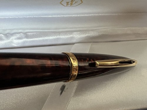 🔴 WATERMAN penna sfera Carene Deluxe lacca marmorizzata profili dorati
