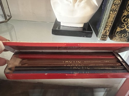 🔴 CARAN D'ACHE pastelli TACTIC 720 matite scatola latta collezione rara vintage