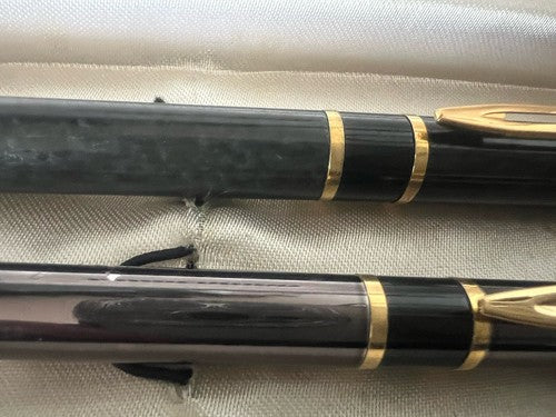 🔴 WATERMAN penna stilografica Laureat lacca GRIGIA pennino F sfera CANNA FUCILE