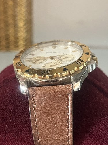 🔴 PAUL WATCH cronografo uomo OVERSIZE acciaio ghiera placcata 5 ATM vintage