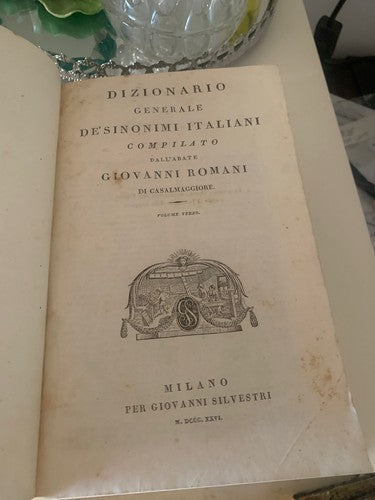 🔴 DIZIONARIO SINONIMI E CONTRARI Abate Antichi libri Giovanni Romani 1825