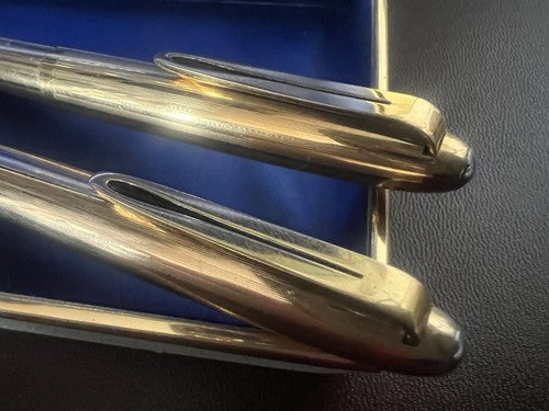 🔴 AURORA penna sfera e matita meccanica set serie AQUILA dorate vintage