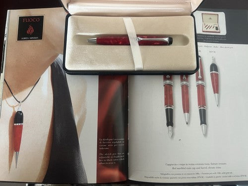 Aurora Optima Auroloide Mini Ballpoint Pen Fire Limited Edition 11 Cm 