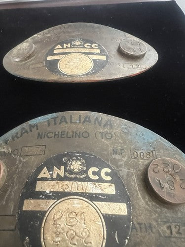 🔴 ANCC Fram Italiana-Schilder, Metallmedaillen, historische Wappen, NUMMERIERT 