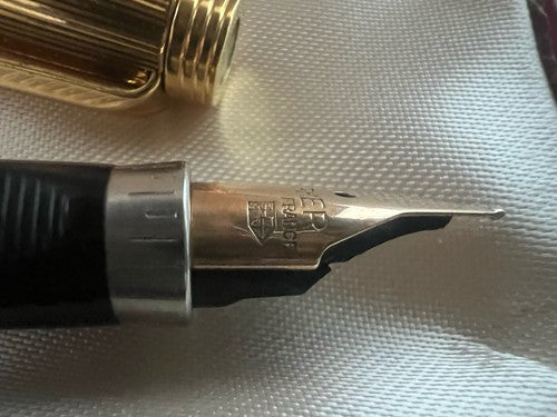 🔴 PARKER penna stilografica 75 placcata oro numerata pennino ORO 14 KT F nuova