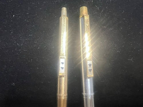 🔴 PAPERMATE penna stilografica pennino M e sfera scrivono con astuccio vintage