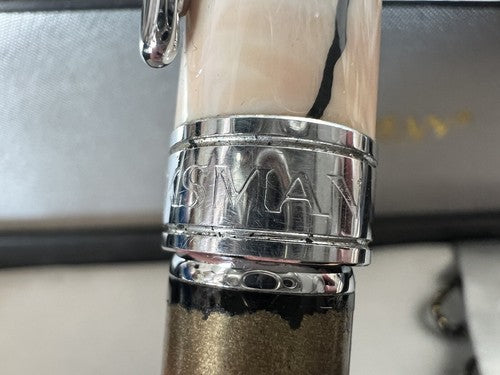 Marksman Stylo-Plume Sphère Bicolore Marbré Profils Chrome Écrit Avec Boîte