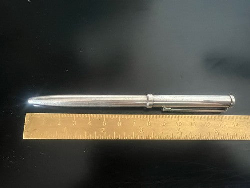 Nova Stylo-Plume Sphère Plaqué Argent Mille Rayures Mécanisme À Rotation Écrit