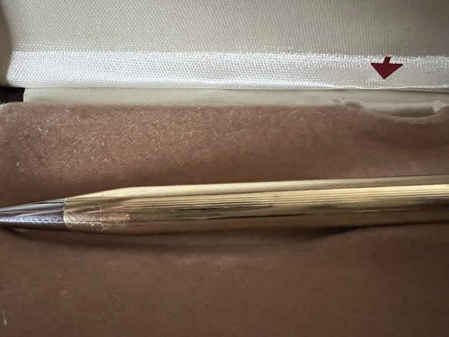 Cross Stylo-Plume Sphère Eland Plaqué Or Avec Emblème Écrit Avec Boîte Vintage