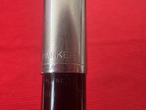 🔴 PARKER mechanical pencil pen black with yellow diamond-cut stone vintage 