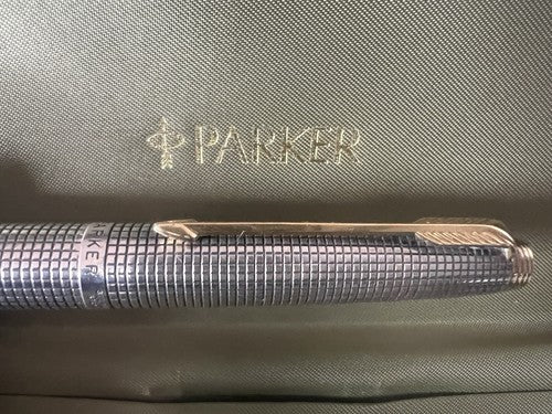 Parker 75 Stylo-Plume Stylo à Plume Argent Sterling Sonnet Ciselè Or XF