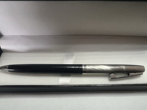 🔴 SHEAFFER's penna sfera nera cromata clip a scatto vintage