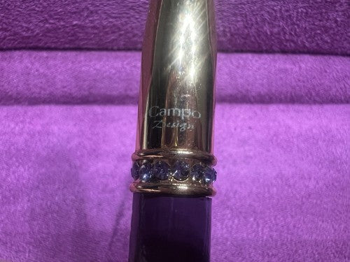 Campo Marzio Stylo-Plume Sphère Femme Avec Strass Et Décor Cuir Violet Écrit