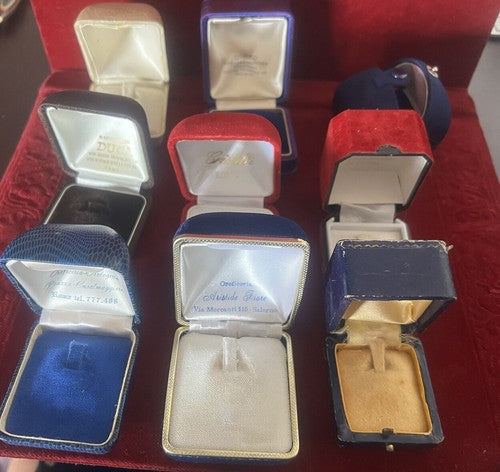 Boîtes Anneau Cas Münzetuis Münzetui Cas Bijou Lot 9 Pièces Vintage 