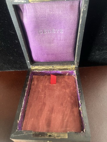 GINEVRA Boîtier Boîte Montre Poche Coffret Trousse Bois Vintage