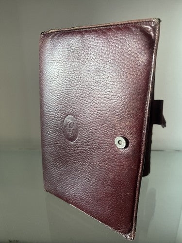 Cartier Amène Agenda Monogrammè Porte-Documents Cuir Bordeaux Vintage