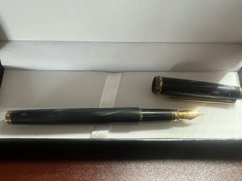 🔴 DH penna stilografica marmorizzata a cartuccia pennino M scrive vintage