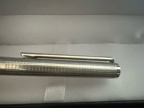 Stylo-Plume Sphère Argent 925 Massif Carreaux Satin Profiles Brillant Vintage 6 