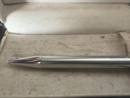 Aurora Stylo-Plume Sphère Magellano Chrome Profils Doré Publicité Boîte A