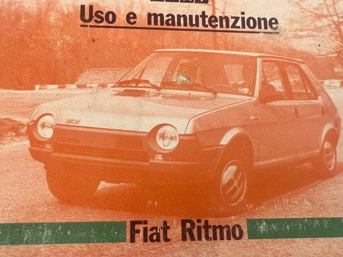 Fiat Ritmo Booklet Car Use Maintenance Italian Original Vintage