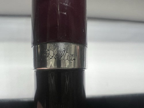 🔴 DELTA penna sfera roller GRAFFITI lacca bordeaux profili laminati argento