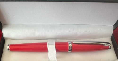 Campo Marzio Stylo-Plume Sphère Roller Laque Rouge Profils Chrome Écrit