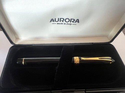Aurora Pen Sphere Roller Ipsilon Totally Black Gold Marking Roller 