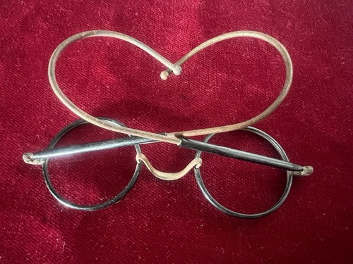 🔴 Montatura OCCHIALI ANTICHI di metallo ultra leggeri Charlie Chaplin 1800 n.1