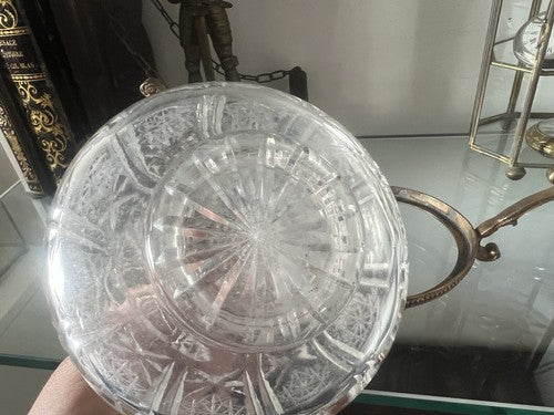 Porte- Parfum Cristal Essenza Porte- Huile Vinaigre Table Piédestal Vintage