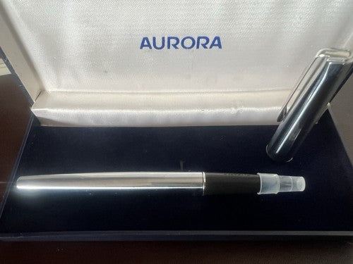 Auretta Stylo-Plume Stylo à Plume par Aurora Chrome Avec Cartouches Vintage