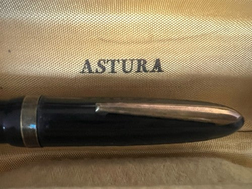 🔴 ASTURA 108 penna stilografica celluloide pennino ORO 14 kt scrive vintage