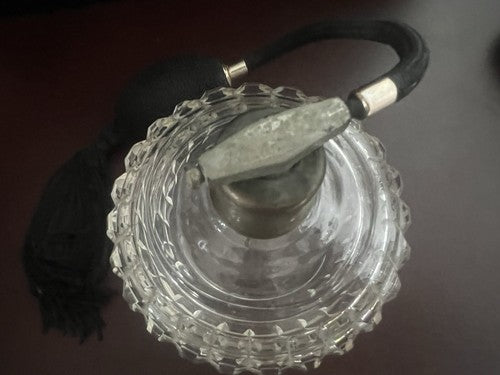 Holder Scent Of Glass Engraved With Pipette Large Format Original Vintage
