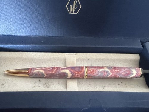 Waterman Füllfederhalter Sphere Reflex Pink mit Zierleisten, Goldmarkierung, Vintage 