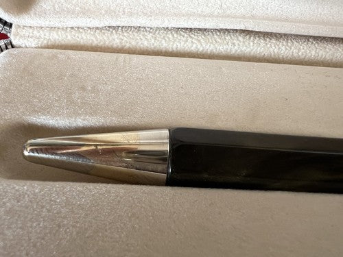 🔴 DELTA penna sfera marmorizzata sfaccettata e ARGENTO 925 scrive con scatola