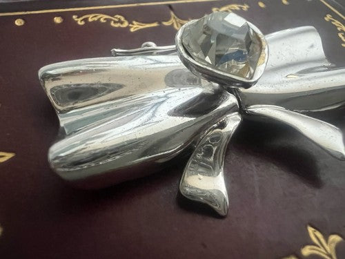 🔴 Halskette aus 925er Silber mit Hakenverschluss, Schleife mit erhabenem Herz, für 5 Stränge 