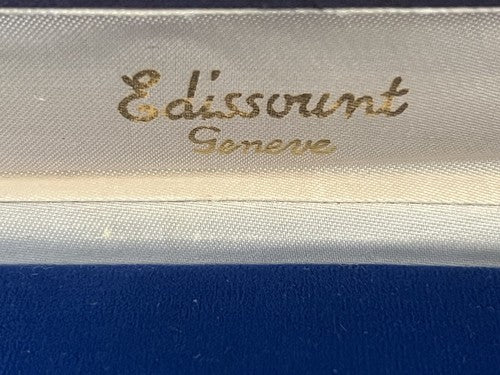 EDISSOUNT Box Swiss Watch Man Woman Box Case Blue Vintage