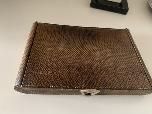 🔴 PORTA TRUCCO gioielli pelle DI SERPENTE da viaggio vintage ANNI 1930
