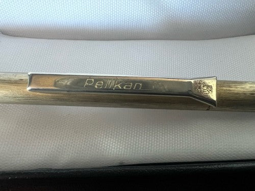 🔴 PELIKAN penna sfera pulsante a scatto metallo dorato scrive vintage