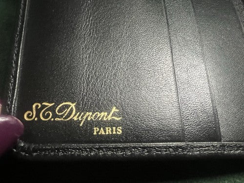 🔴 DUPONT portafoglio uomo pelle nera porta banconote carte tascabile NUOVO