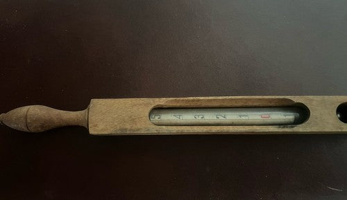 🔴 CENTIGRADE Thermometer Glasampulle Sammlung Schutz Holz Vintage 