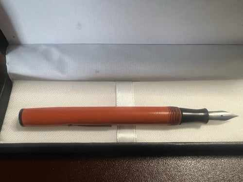 Stylo-Plume Stylo à Plume Orange A Levier Écrit Vintage 1930