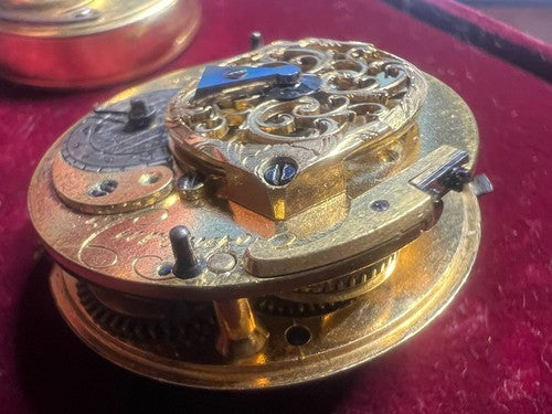 🔴 GIRARD DE MONT ROUGE movement antique French pocket watch verge 1770