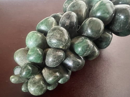 🔴 Grappolo uva GIADA VERDE autentica scultura misura naturale 16x8,5 vintage
