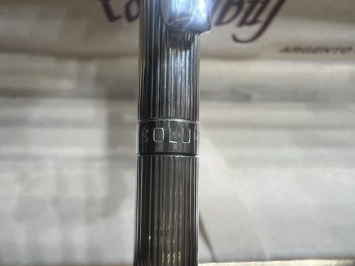 🔴 COLUMBUS penna sfera corpo ARGENTO 925 MASSICCIO con astuccio e garanzia 4