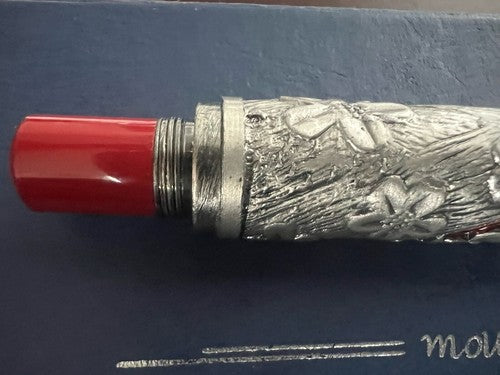 🔴 MOULIN ROUGE penna stilografica lacca rossa cartuccia ridium Point mai usata