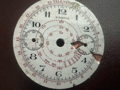 Sabina Cadran Chronographe Montre Escargot De Examen Pièces Vintage
