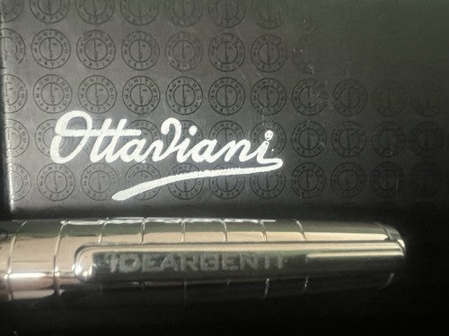 Ottaviani Stylo-Plume Sphère Roller Métal Chrome Nouvelle Trousse Et Garantie 