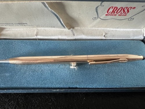 🔴 CROSS penna sfera Century classic placcata ORO scrive scatola istruzioni A