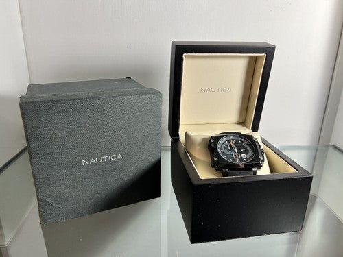 Nautica Chronographe Homme A38500 Imperméable 5 Atm Surdimensionné 48 MM Boîte